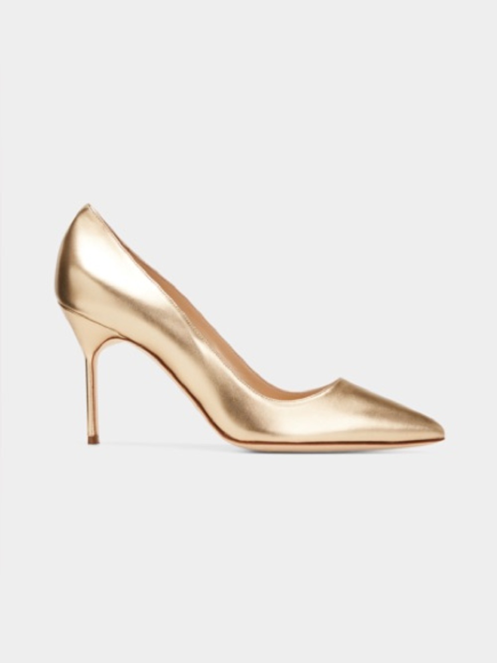 Manolo Blahnik Metallic Gold Pointed-Toe Pumps